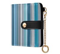 decor gift Portafoglio pieghevole compatto da donna Oasi divertenti blu a coste blu e grigio Fancy PU Leather Card Wallet per le donne