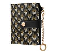 decor gift Portafoglio pieghevole compatto da donna stile afro samurai pavone oro bianco impermeabile in pelle PU portafoglio bifold per donne ragazze