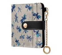 decor gift Portafoglio pieghevole da donna con libellula blu di mezzanotte portafoglio in pelle PU portatile con scomparti per carte di credito per le donne