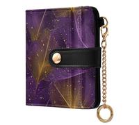 decor gift Portafoglio pieghevole da donna con scomparti per carte di credito Moire oro e viola unico compatto portafoglio in pelle PU per donne ragazzi ragazze