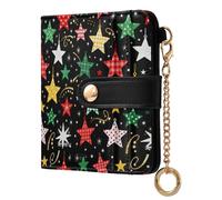 decor gift Portafoglio pieghevole da donna con stelle di Natale, comodo portafoglio in pelle PU per ragazze donne signore