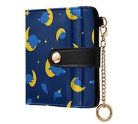 decor gift Portafoglio pieghevole da donna, divertente, con motivo animale, ornitorinco, luna, portatile, in pelle PU, per ragazze e donne