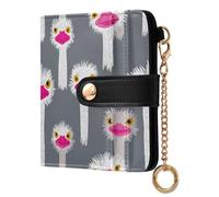 decor gift Portafoglio pieghevole da donna divertente paradiso emu testa grigio impermeabile PU pelle portafoglio bifold per donna ragazza