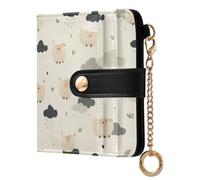 decor gift Portafoglio pieghevole da donna per donne agnelli nuvola off bianco portatile PU portafoglio in pelle con slot per schede per donna ragazza