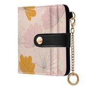 decor gift Portafoglio portamonete da donna, pieghevole, con petali arancioni, rosa, bohémien, carino per tutti i giorni, in pelle ecologica in poliuretano