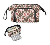 decor gift Retro Snake Pattern Pink Green Pen Case Grande Capacità Stand Up Pencil Case con Cerniera per Bambini College Lapicera para adolescenti