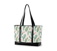 decor gift Robusta valigetta da donna con cerniera Cherry Flowers Lovely Red Black per viaggi, palestra, vacanze con pranzo, Rose Succulente Fiori Cactus del deserto