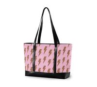 decor gift Robusta valigetta da donna con cerniera Cherry Flowers Lovely Red Black per viaggi, palestra, vacanze con pranzo, Ghepardi Leopardi Fulmine Boho Rosa