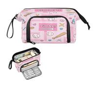 decor gift Rosa Baseball Labirinto Gioco Modello Matita Sacchetti Grande Capacità Grande Capacità con Slot per Le Donne High School estuche para lapices mujer