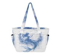 decor gift Royal Blue Mermaid e spartiti Tote Pool Bag Beach Bag per il lavoro con tasche multiple e scomparti con cerniera bolsa para compras