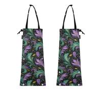 decor gift Sacchetti per bidone della spazzatura per auto, in marmo verde, oro e viola, confezione da 2