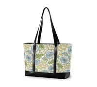 decor gift semplice borsa per pannolini tote con cerniera Banane a scacchi blu e nere per infermiere lavoro con tablet, Fantasia William Morris con papavero blu