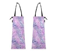 decor gift Set di 2 sacchetti per bidone della spazzatura per auto, con stampa leopardata viola glitterata