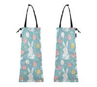 decor gift Set di 2 sacchetti per bidone della spazzatura per auto, motivo: coniglietto pasquale