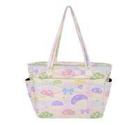 decor gift Simpatica borsa da spiaggia colorata con fiocco a fungo borsa da spiaggia per viaggi e weekend con custodia trolley mochila tote escolar