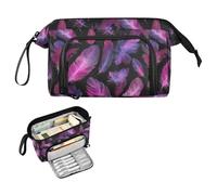 decor gift Splendida Piume Fluorescente Rosa Nero Grande Astuccio di Grande Capacità Borse Con Cerniera con Cerniera per Studenti Ufficio estuches para lapicero
