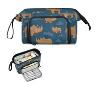 decor gift Stile alla moda in legno Rhino Blu Ray Astuccio scolastico di grande capacità astuccio morbido multifunzionale per adolescenti college cartucheras escolares para lapices pequena