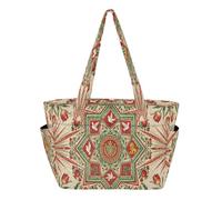 decor gift Stile vittoriano Fiori Uccelli Verde Tote Bag Borsa da Viaggio per Viaggi & Beach Weekend Getaway con Tumbler Holder Pocket bolso de hombro