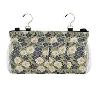 decor gift Tasche da letto, comodino, camelie blu e bianche, borsa portaoggetti da appendere al comodino per libri, telefoni cellulari, chiavi, bottiglia d'acqua accesorio para cama