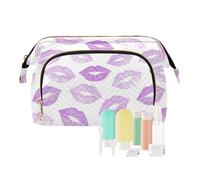 decor gift Trousse da viaggio essenziali da viaggio lilla baci rossetto viola chiaro (longword) portamonete da donna portafoglio per trucco