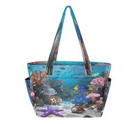 decor gift Undermarine Colorful Fish Star Picture Tote Bag per le donne borsa da viaggio per il lavoro con tasca bolso casual