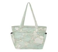 decor gift Verde Oro Lusso Texture Marmo Donne Tote Bag Borse da Spiaggia per Lavoro Viaggi Palestra con Fondo Rinforzato mochila tote escolar