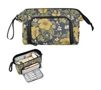decor gift Vintage Giallo Malesia Bunga Raya Pattern Matita Sacchetti Grande Capacità Matita Holder con Cerniera per Teen Boys High School Supplies lindo estuche para lapices