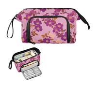 decor gift Wild Rose Salmone Malva Pencil Box Grande Capacità Scomparto Astuccio con Maniglia per Teen Viaggi estuche de Lapices para mujer
