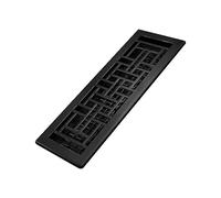 Decor Grates AJH414-BLK - griglia di ventilazione per pavimenti orientale, 10 x 35 cm, colore: nero testurizzato