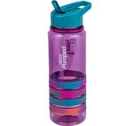 Décor Quad Bands, borraccia per bambini da 750 ml, senza BPA, con cannuccia, a prova di perdite, ecologica, lavabile in lavastoviglie, con tappo a ribalta, colore rosa, con cannuccia e polsini