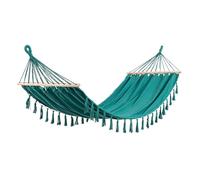 Decor Space Amaca "Juan" con seduta in tessuto e asta in legno per esterno e giardino (Turchese)