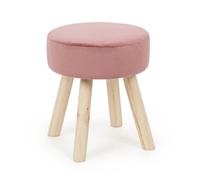 Decor Space Poltrona Pouf Adeline per interno, con struttura in legno di pino e mdf da 34x34x38cm Rosa Antico