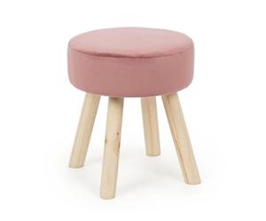Decor Space Poltrona Pouf Adeline per interno, con struttura in legno di pino e mdf da 34x34x38cm Rosa Antico