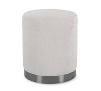 Decor Space Poltrona Pouf Ernestine per interno, con struttura in legno di pino e mdf da Ø35 x 42h cm Grigio Chiaro