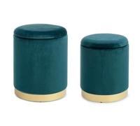 Decor Space Poltrona Pouf Polina per interno, con struttura In mdf e compensato, Set da 2 pezzi Navyus