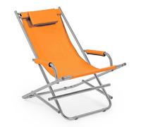 Decor Space Sdraio in alluminio con cuscino "Bascula", spiaggina prendisole da giardino e mare (Arancione, 2)