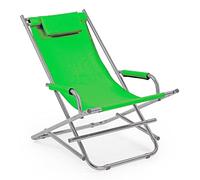 Decor Space Sdraio in alluminio con cuscino "Bascula", spiaggina prendisole da giardino e mare (Verde, 1)