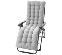 Decor Space Sedia a sdraio "Zero Gravity" reclinabile, in acciaio, poltrona ideale per esterno e giardino (Ecrù con Cuscino, 1)