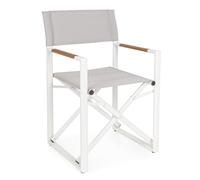 Decor Space Sedia pieghevole Lagun poltrona regista in alluminio con tessuto antimacchia (Bianco)