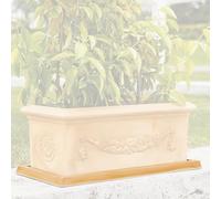 Decor Space Sottovaso per Fioriera rettangolare in resina per piante e fiori Made in Italy da esterno (97 x 42 per vaso da 100 cm, Impruneta)