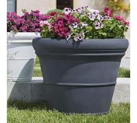 Decor Space Sottovaso per Vaso Tondo in Resina Decorazione per Fiori e Piante Made in Italy (Ø 31 per Vaso Ø 45 cm, Antracite)