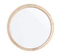 Decor Space Specchio tondo da parete con cornice in legno Tiziano (Naturale, 42x42)