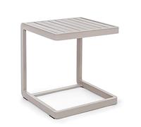 Decorspace Tavolino da caffe "Konnor " per lettino da esterno e giardino 40 cm in alluminio (Bianco)