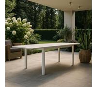 Decor Space Tavolo allungabile Pelagius in alluminio Bianco dogato da esterno per giardino e veranda (135/270 x 90 cm/Tavolo)
