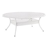 Decor Space Tavolo ovale "Ivrea" in alluminio da esterno per giardino e veranda 200 x 152 cm (Bianco)