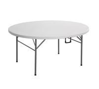 Decor Space Tavolo tondo con gambe pieghevoli per campeggio e catering (150 cm)
