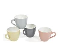 Decor Space Tazzine da caffè colore tinta unita in ceramica, set da 4 pezzi (85 ml)