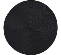 Decor Space Tovagliette americane per colazione Sottopiatto lavabile tonda 38 cm (Nero)