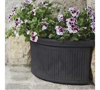 Decor Space Vaso Angolare Millerighe in resina decorazione per fiori e piante "Made in Italy" (40 cm, Antracite)