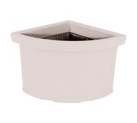 Decor Space Vaso Angolare Millerighe in resina decorazione per fiori e piante "Made in Italy" (50 cm, Bianco)